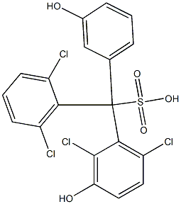 (2,6-Dichlorophenyl)(2,6-dichloro-3-hydroxyphenyl)(3-hydroxyphenyl)methanesulfonic acid Structure