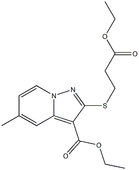 2-[[2-(Ethoxycarbonyl)ethyl]thio]-5-methylpyrazolo[1,5-a]pyridine-3-carboxylic acid ethyl ester 구조식 이미지