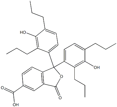 1,3-Dihydro-1,1-bis(3-hydroxy-2,4-dipropylphenyl)-3-oxoisobenzofuran-5-carboxylic acid Structure