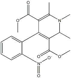 1,2-Dihydro-1,2,6-trimethyl-4-(2-nitrophenyl)pyridine-3,5-dicarboxylic acid dimethyl ester Structure