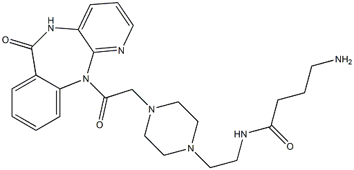 5,11-Dihydro-11-[[4-[2-(4-aminobutyrylamino)ethyl]-1-piperazinyl]acetyl]-6H-pyrido[2,3-b][1,4]benzodiazepin-6-one Structure