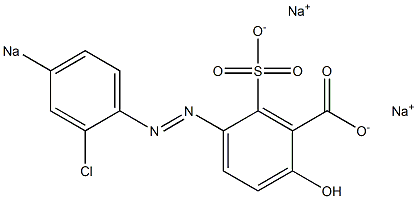 2'-Chloro-4'-sodiosulfo-4-hydroxyazobenzene-3-carboxylic acid sodium salt Structure