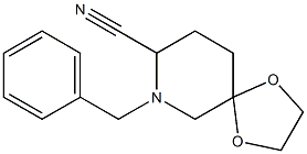 7-Benzyl-1,4-dioxa-7-azaspiro[4.5]decane-8-carbonitrile 구조식 이미지