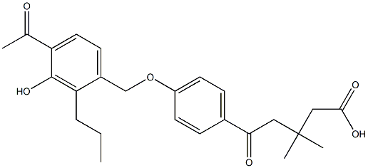 5-[4-(4-Acetyl-3-hydroxy-2-propylbenzyloxy)phenyl]-5-oxo-3,3-dimethylpentanoic acid 구조식 이미지
