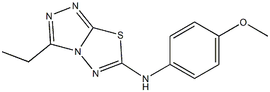 3-Ethyl-N-(4-methoxyphenyl)-1,2,4-triazolo[3,4-b][1,3,4]thiadiazol-6-amine 구조식 이미지