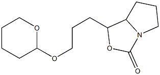 4-[3-(Tetrahydro-2H-pyran-2-yloxy)propyl]-1-aza-3-oxabicyclo[3.3.0]octan-2-one 구조식 이미지