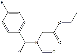 N-[(R)-1-(4-Fluorophenyl)ethyl]-N-formylglycine ethyl ester 구조식 이미지