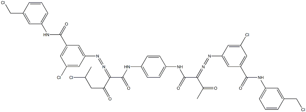 3,3'-[2-(1-Chloroethyl)-1,4-phenylenebis[iminocarbonyl(acetylmethylene)azo]]bis[N-[3-(chloromethyl)phenyl]-5-chlorobenzamide] Structure