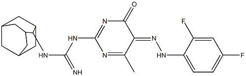 2-[3-(2-Adamantyl)guanidino]-5-[2-(2,4-difluorophenyl)hydrazono]-6-methylpyrimidine-4(5H)-one Structure