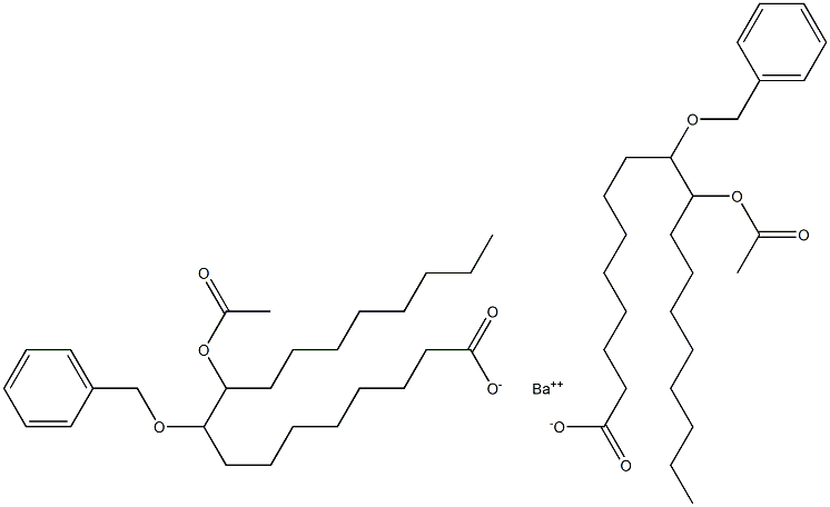 Bis(9-benzyloxy-10-acetyloxystearic acid)barium salt Structure