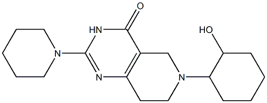 2-Piperidino-5,6,7,8-tetrahydro-6-(2-hydroxycyclohexyl)pyrido[4,3-d]pyrimidin-4(3H)-one Structure