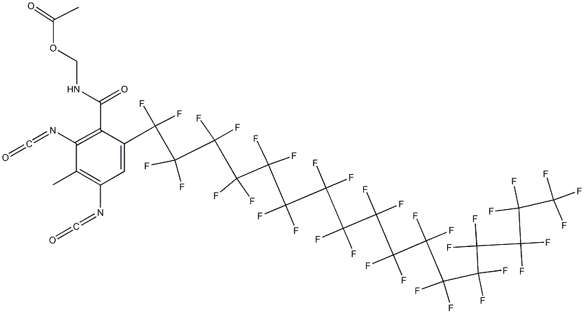 N-(Acetyloxymethyl)-2-(pentatriacontafluoroheptadecyl)-4,6-diisocyanato-5-methylbenzamide Structure