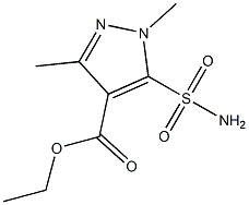 1,3-Dimethyl-5-sulfamoyl-1H-pyrazole-4-carboxylic acid ethyl ester Structure