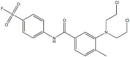 p-[3-[Bis(2-chloroethyl)amino]-4-methylphenylcarbonylamino]benzenesulfonyl fluoride 구조식 이미지