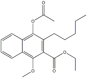 1-Acetoxy-2-pentyl-3-(ethoxycarbonyl)-4-methoxynaphthalene 구조식 이미지