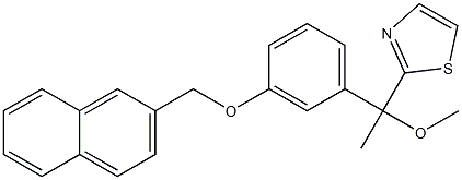 2-[1-Methoxy-1-[3-[(2-naphthalenyl)methoxy]phenyl]ethyl]thiazole 구조식 이미지