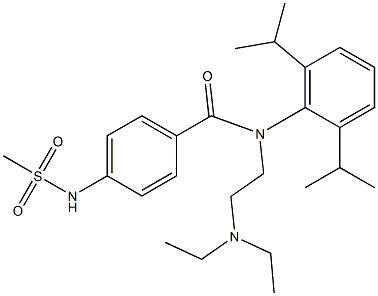 N-(2,6-Diisopropylphenyl)-N-[2-(diethylamino)ethyl]-4-[(methylsulfonyl)amino]benzamide 구조식 이미지