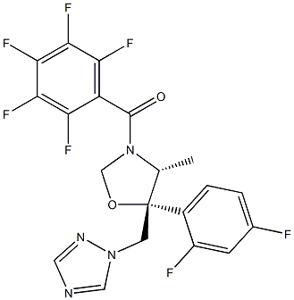 (4R,5R)-5-(2,4-Difluorophenyl)-4-methyl-3-(2,3,4,5,6-pentafluorobenzoyl)-5-[(1H-1,2,4-triazol-1-yl)methyl]oxazolidine 구조식 이미지