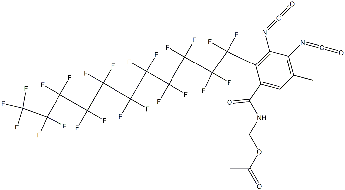 N-(Acetyloxymethyl)-2-(tricosafluoroundecyl)-3,4-diisocyanato-5-methylbenzamide 구조식 이미지