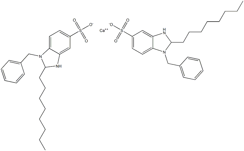 Bis(1-benzyl-2,3-dihydro-2-octyl-1H-benzimidazole-5-sulfonic acid)calcium salt Structure