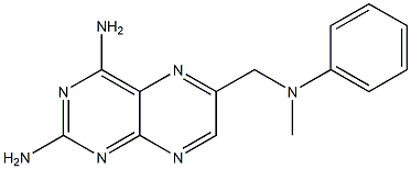 6-[Phenyl(methyl)aminomethyl]pteridine-2,4-diamine 구조식 이미지
