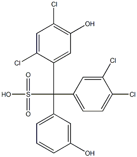 (3,4-Dichlorophenyl)(2,4-dichloro-5-hydroxyphenyl)(3-hydroxyphenyl)methanesulfonic acid Structure