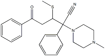 3-Methylthio-2,5-diphenyl-2-(4-methyl-1-piperazinyl)-5-oxovaleronitrile Structure