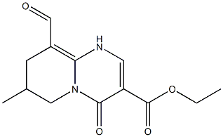 9-Formyl-7-methyl-4-oxo-1,6,7,8-tetrahydro-4H-pyrido[1,2-a]pyrimidine-3-carboxylic acid ethyl ester Structure