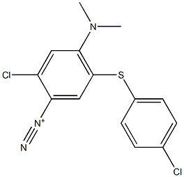 2-Chloro-5-[(4-chlorophenyl)thio]-4-(dimethylamino)-1-benzenediazonium 구조식 이미지