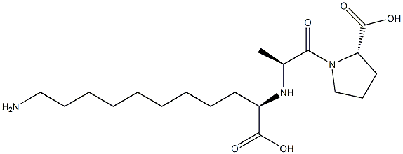 (R)-2-[[(S)-1-[[(2S)-2-Carboxypyrrolidin-1-yl]carbonyl]ethyl]amino]-11-aminoundecanoic acid 구조식 이미지