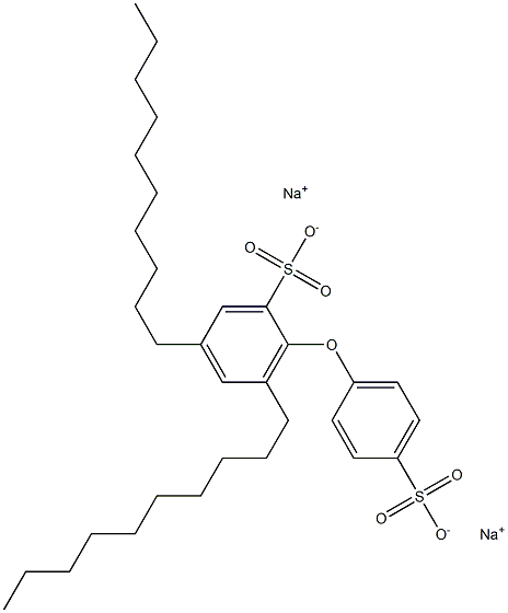 3,5-Didecyl-2-(4-sulfophenoxy)benzenesulfonic acid disodium salt Structure