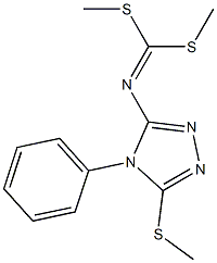 (4-Phenyl-3-methylthio-4H-1,2,4-triazol-5-yl)imidodithiocarbonic acid dimethyl ester 구조식 이미지