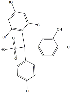 (4-Chlorophenyl)(4-chloro-3-hydroxyphenyl)(2,6-dichloro-4-hydroxyphenyl)methanesulfonic acid Structure