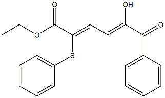 5-Hydroxy-6-oxo-6-phenyl-2-phenylthio-2,4-hexadienoic acid ethyl ester 구조식 이미지