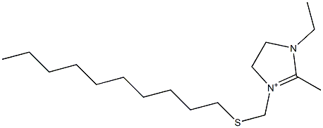 1-Ethyl-2-methyl-3-[(decylthio)methyl]-4,5-dihydro-1H-imidazol-3-ium 구조식 이미지