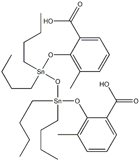 Bis(3-methylsalicylic acid)1,1,3,3-tetrabutyl-1,3-distanna-2-oxapropane-1,3-diyl ester 구조식 이미지