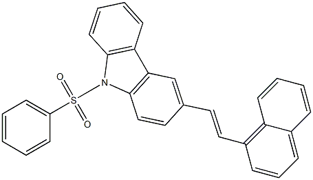 3-[2-(1-Naphthalenyl)ethenyl]-9-phenylsulfonyl-9H-carbazole 구조식 이미지