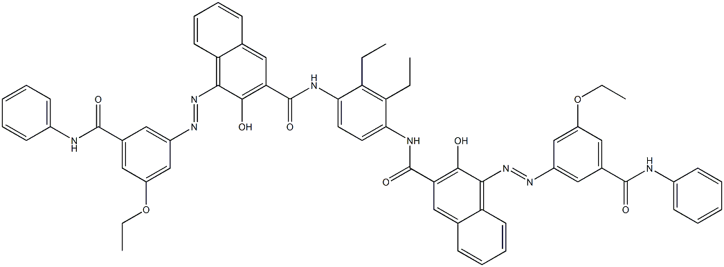 N,N'-(2,3-Diethyl-1,4-phenylene)bis[4-[[3-ethoxy-5-(phenylcarbamoyl)phenyl]azo]-3-hydroxy-2-naphthalenecarboxamide] Structure