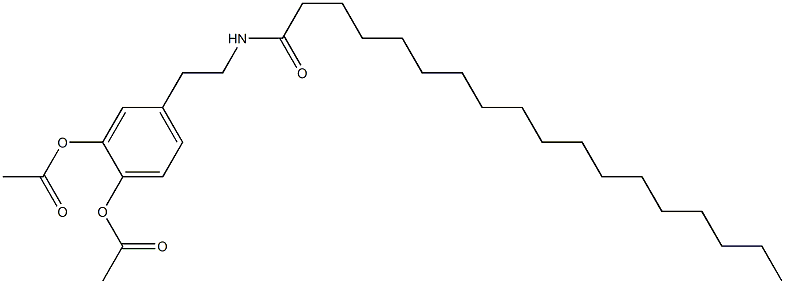 Diacetic acid 4-[2-[octadecanoylamino]ethyl]-1,2-phenylene ester 구조식 이미지