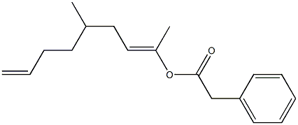 Phenylacetic acid 1,4-dimethyl-1,7-octadienyl ester Structure