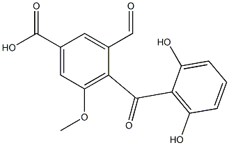 3-Formyl-5-methoxy-4-(2,6-dihydroxybenzoyl)benzoic acid Structure