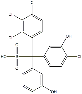 (4-Chloro-3-hydroxyphenyl)(2,3,4-trichlorophenyl)(3-hydroxyphenyl)methanesulfonic acid 구조식 이미지