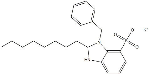 1-Benzyl-2,3-dihydro-2-octyl-1H-benzimidazole-7-sulfonic acid potassium salt 구조식 이미지