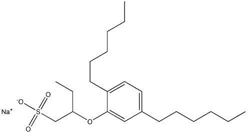 2-(2,5-Dihexylphenoxy)butane-1-sulfonic acid sodium salt 구조식 이미지