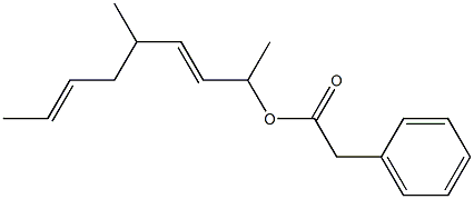 Phenylacetic acid 1,4-dimethyl-2,6-octadienyl ester 구조식 이미지
