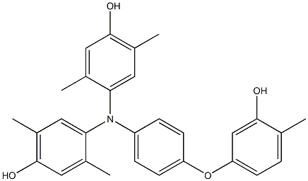 N,N-Bis(4-hydroxy-2,5-dimethylphenyl)-4-(3-hydroxy-4-methylphenoxy)benzenamine 구조식 이미지