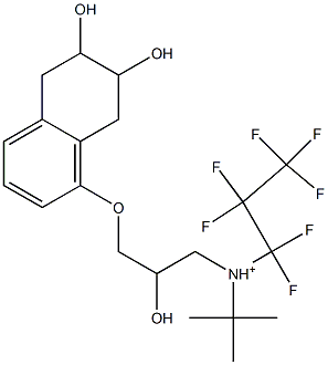 2-Hydroxy-3-[[(6,7-dihydroxy-5,6,7,8-tetrahydronaphthalen)-1-yl]oxy]-N-tert-butyl-N-(1,1,2,2,3,3,3-heptafluoropropyl)-1-propanaminium Structure