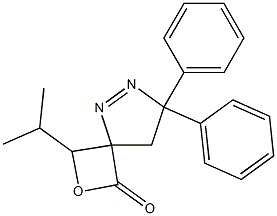 7,7-Diphenyl-3-isopropyl-2-oxa-5,6-diazaspiro[3.4]oct-5-en-1-one 구조식 이미지