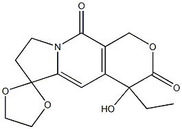 4-ethyl-6,6-(ethylenedioxy)-7,8-dihydro-4-hydroxy-1H-pyrano{3,4-F}indolizine-3,10(4H) -dione Structure