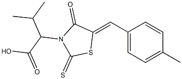 3-METHYL-2-[(5Z)-5-(4-METHYLBENZYLIDENE)-4-OXO-2-THIOXO-1,3-THIAZOLIDIN-3-YL]BUTANOIC ACID 구조식 이미지